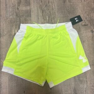 Under Armour Athletic Shorts Yellow and White Breathable Design
